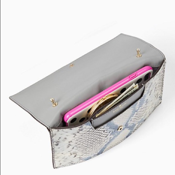 NEW  Kate Spade snake-embossed crossbody / clutch - Picture 9 of 12